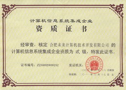 隆重祝賀我公司通過計算機信息系統(tǒng)集成二級資質(zhì)認(rèn)證